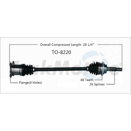 Surtrack Axle Cv Axle Shaft, To-8220 TO-8220